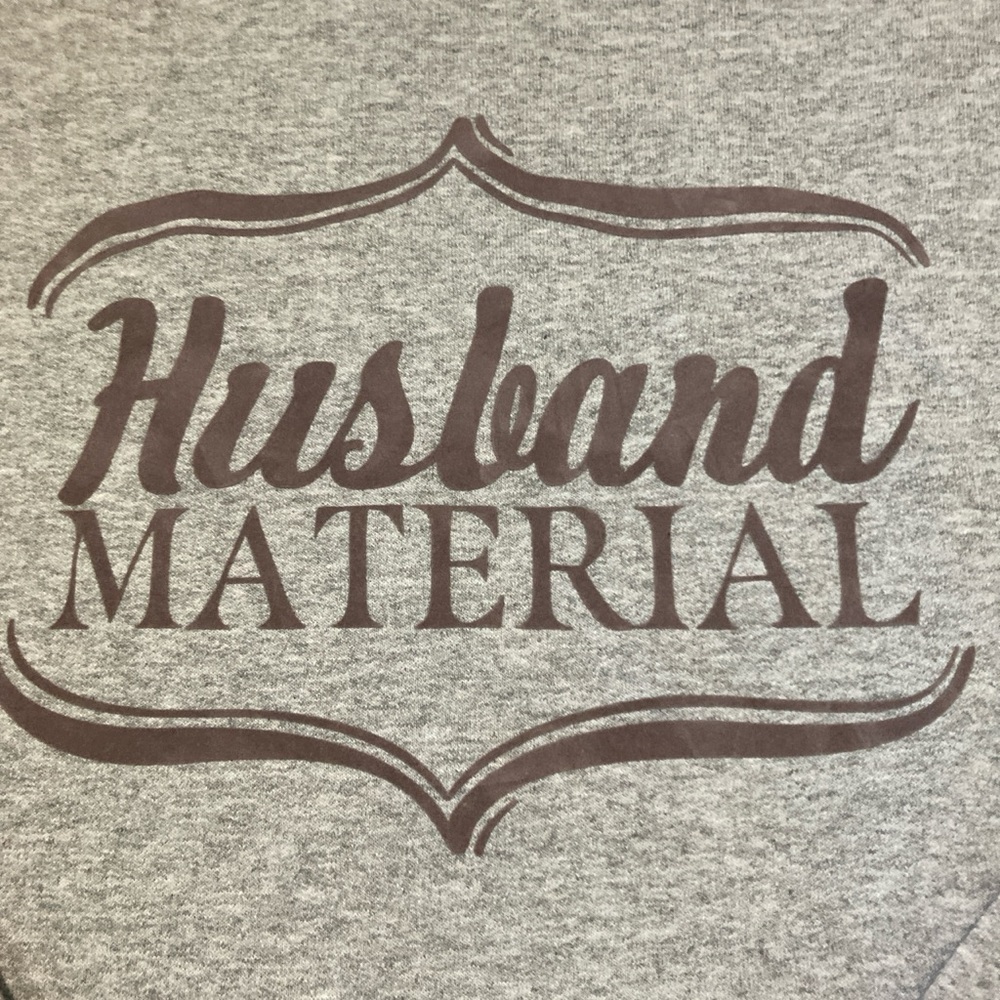 Women’s Grey Long Sleeve Sweatshirt with HUSBAND MATERIAL print